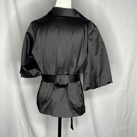 Vintage Abria black satin belted blazer - Picture 3 of 13